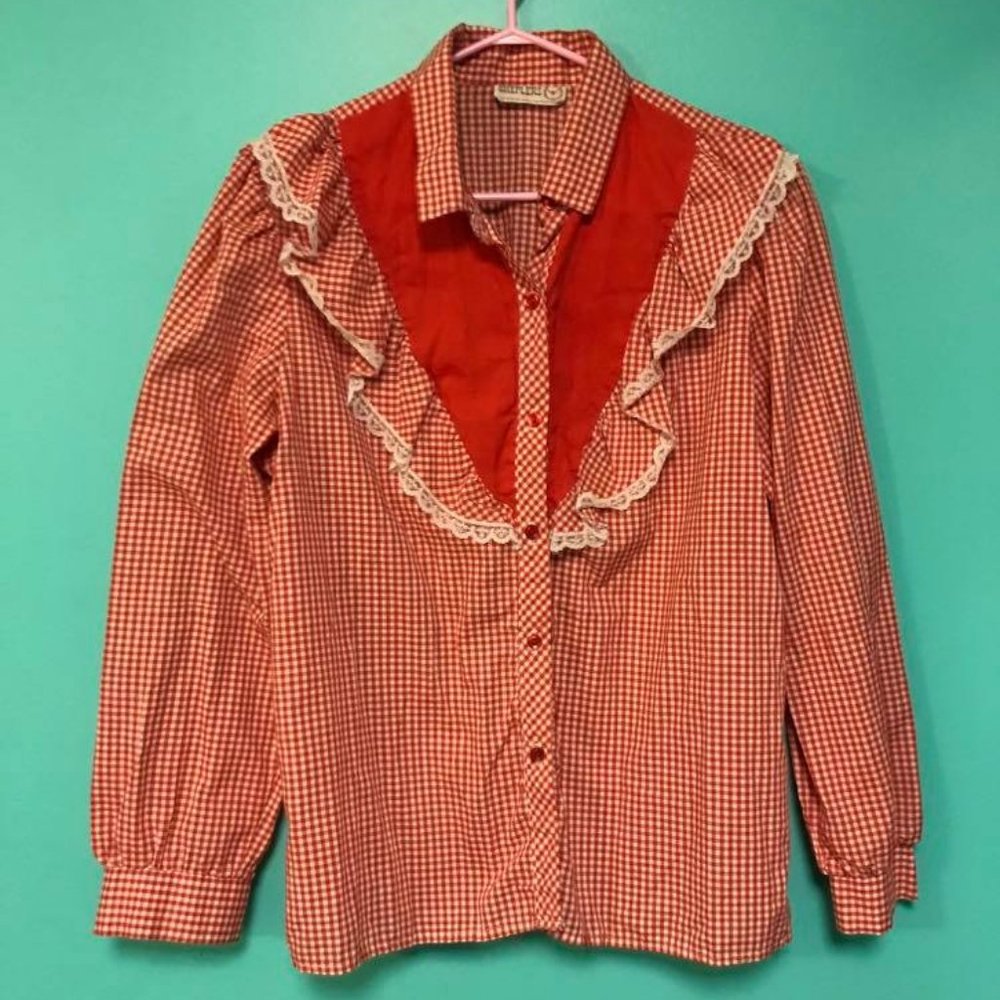 Red Gingham Western Shirt